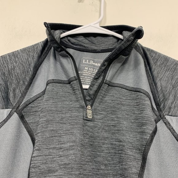 LL Bean 1/4 Zip Baselayer Gray Thin Jacket Sweater - Picture 4 of 6
